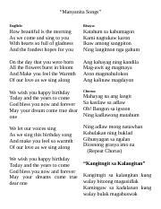 Mananita Song Lyrics In English