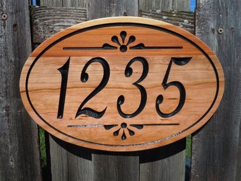 House Number Address Driveway Engraved Plaque by TKWoodcrafts