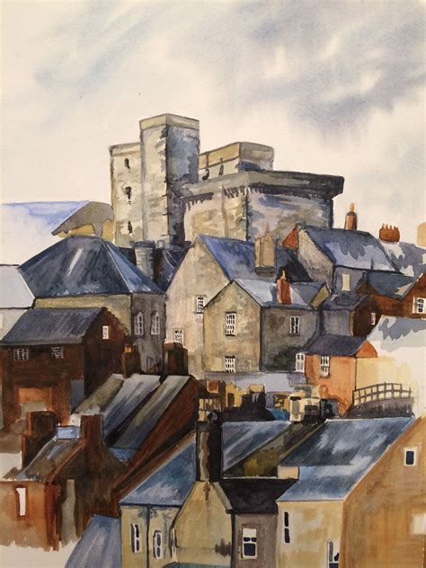 Hexham Rooftops Watercolour Hexham Rooftops Thompson Watercolour