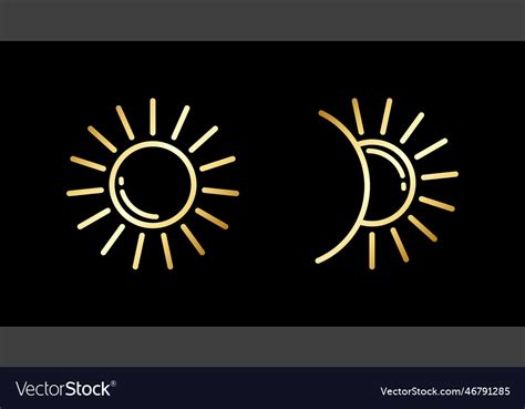 Golden sun icon Royalty Free Vector Image - VectorStock