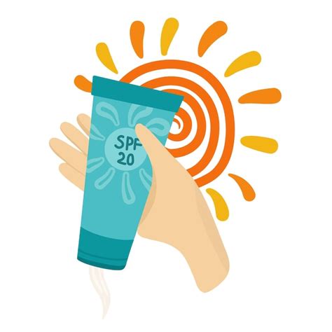 Premium Vector Female Hands Holding Sunscreen Lotion With The Sun On