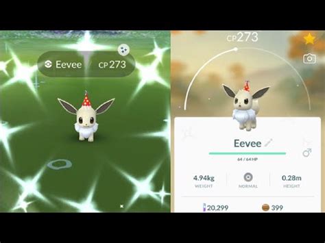 WE CAUGHT SHINY PARTY HAT EEVEE POKEMON DAY EVENT 2020 YouTube