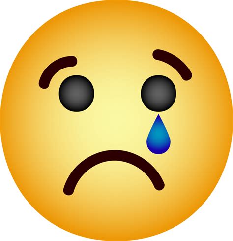 Hand Drawn Sad Crying Emoji Facial Expression 25222985 Png