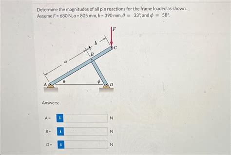 Solved Determine The Magnitudes Of All Pin Reactions For The Chegg