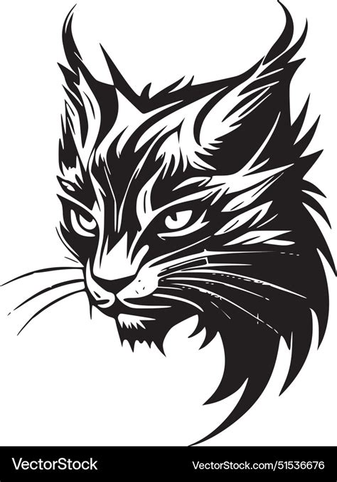 Wildcat - minimalist and flat logo Royalty Free Vector Image