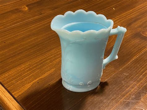 Blue Milk Glass Pitcher