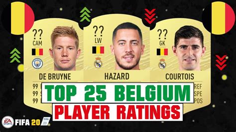 FIFA 20 TOP 25 BELGIUM HIGHEST PLAYER RATINGS FT HAZARD DE