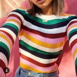 Forever 21 Ribbed Multicolor Striped Sweater