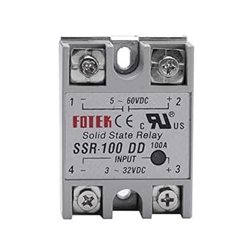 NCElec SSR-100DD DC-DC 100A 3-32V DC/5-60V Solid State Relay : Amazon ...