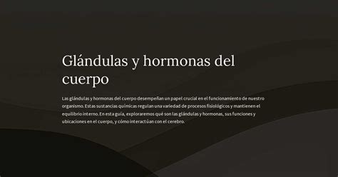 Gl Ndulas Y Hormonas Del Cuerpo