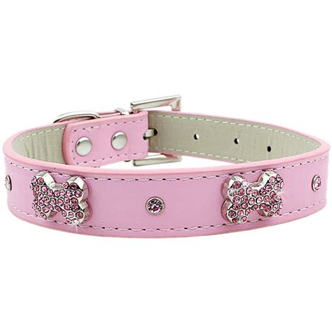 Bling Bones Dog Collar Pink Cute Collars And Dog Clothes At