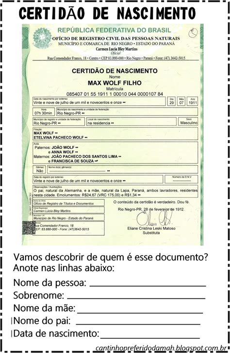 Imagem Certidao De Nascimento