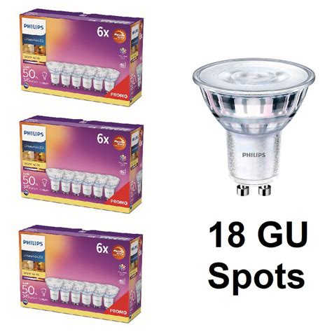 18 X Philips Gu10 Led 3 8w Wie 50w 36° Warmglow Cri90