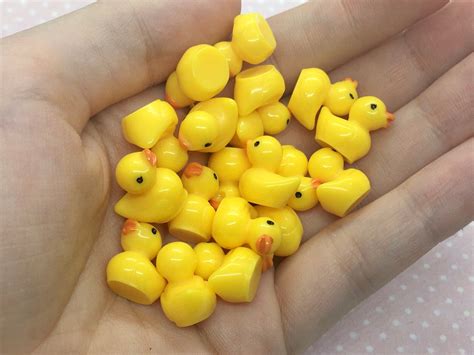 5 10pcs Tiny Rubber Ducks 14mm Miniature Duck Cabochons Etsy