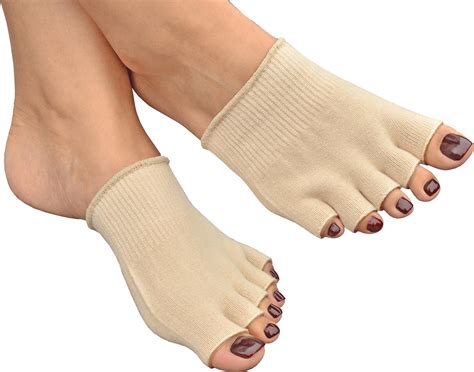 Womens Gel Toe Socks Moisturising Cotton Split Separator Five Finger