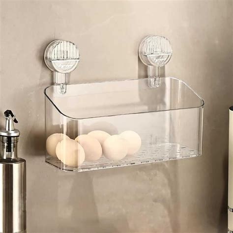 Support De Douche Ventouse Panier De Rangement Mural Avec Trou De