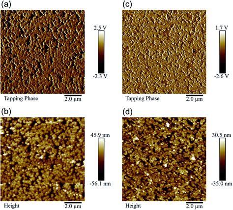 The AFM Phase A And C And Height B And D Images Of The