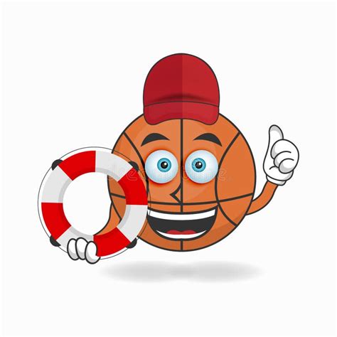 The Basketball Mascot Character Becomes A Lifeguard Vector