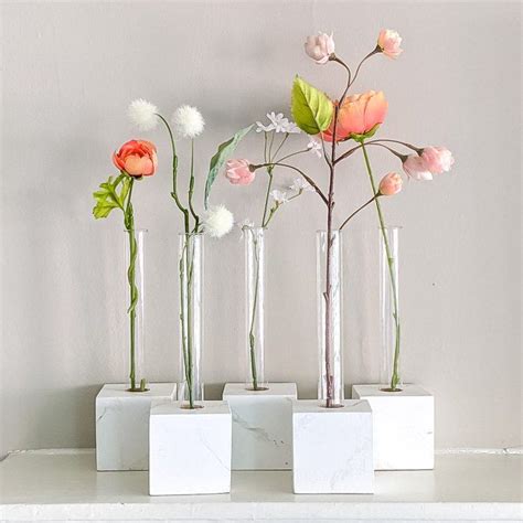 Test Tube Vases With Faux Marble Bases Test Tube Vase Test Tube Faux Marble