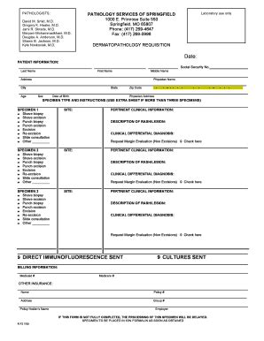 Fillable Online Requisition Derm Path Medicare Revision Word Doc Fax