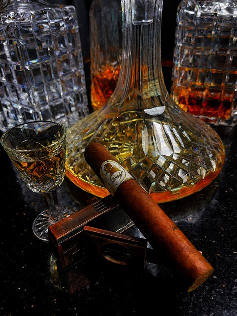 Davidoff Cigar And Whiskey Painting On Canvas Fine Art