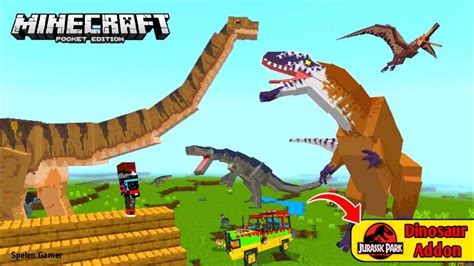 I Went To Dinosaur Era Mod For Minecraft Pe 120 Jurasic World Addon Mcpe Spelen Gamer Youtube