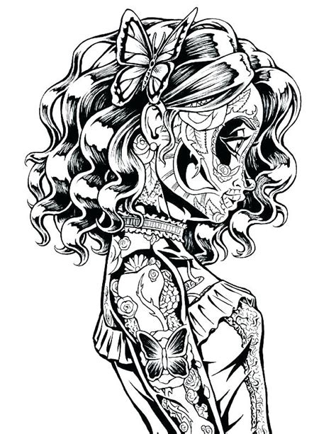 Sugar Skull Girl Drawing Free Download On Clipartmag