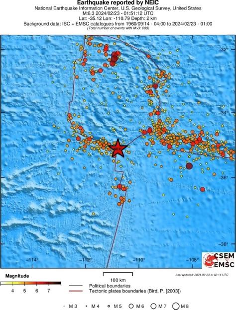 Shallow M Earthquake Hits Southern East Pacific Rise The Watchers