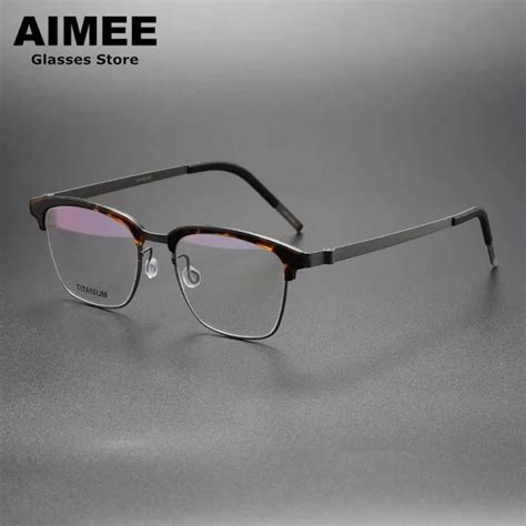 Denmark Brand Titanium Screwless Glasses Frame Ultralight Men Square