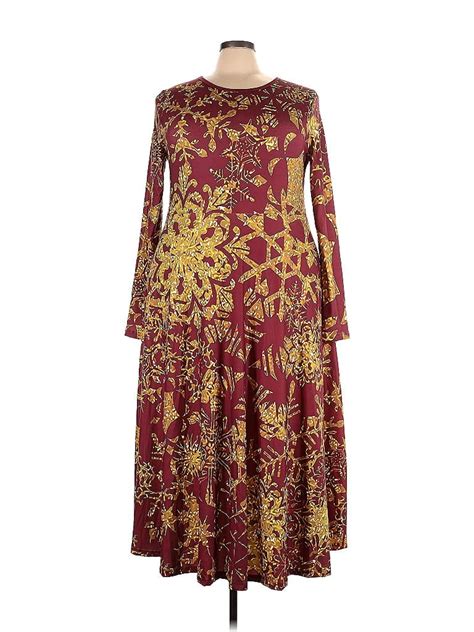 Unbranded 100 Polyester Paisley Baroque Print Batik Burgundy Casual