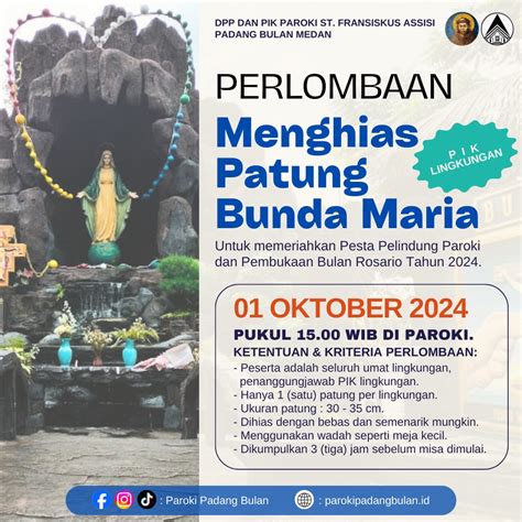 Pengumuman Perlombaan Menghias Patung Bunda Maria Paroki Santo