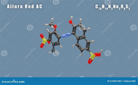 Allura Red Ac Molecule Of C H N Na O S D Conformer Render Food