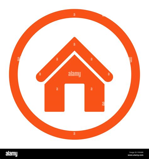 Home flat orange color rounded vector icon Stock Photo - Alamy