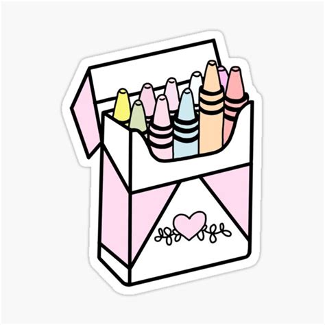 Kawaii Crayon Box Sticker For Sale By Iseestars2 Redbubble