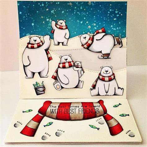 Pin On Card Christmas Polar Bears Mft