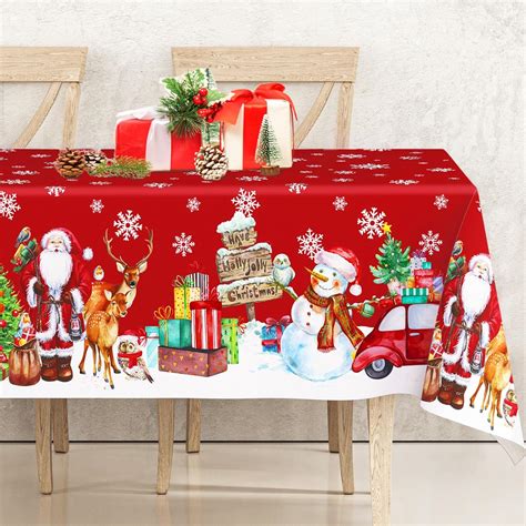 Amazon Anydesign Christmas Tablecloth X Inch Red Snowman