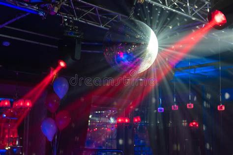 Abstract Background From A Night Club Party Lights Disco Ball Stock