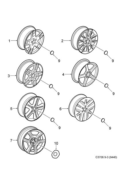 Saab 9 3 9440 Wheel 18 2003 2012 EPC Online Nemiga