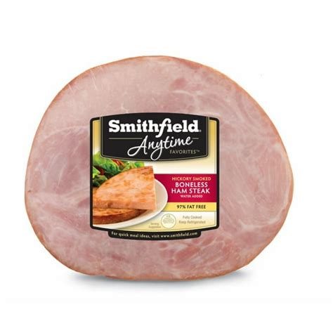 Smithfield Anytime Favorites Hickory Smoked Ham Steak Water Added