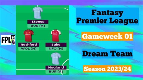 FPL GW1 Dream Team Fantasy Premier League 2023 24 YouTube