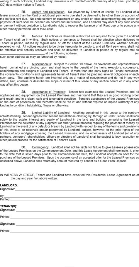 Indiana Residential Lease Agreement Download Free Printable Legal Rent