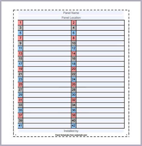 Electrical Panel Label Template Excel | printable label templates