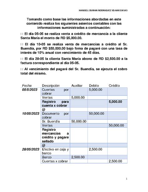 Unidad 2 ACT4 Registro DE Transacciones Hansell Duranr HANSELL DURAN