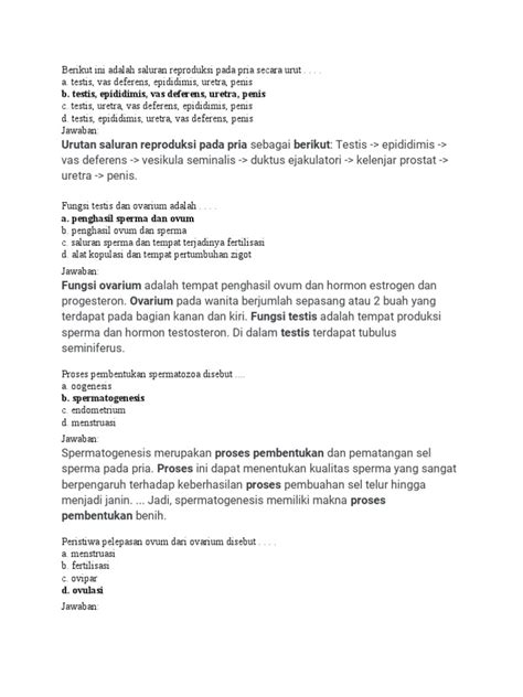 Latihan Soal Reproduksi Pdf