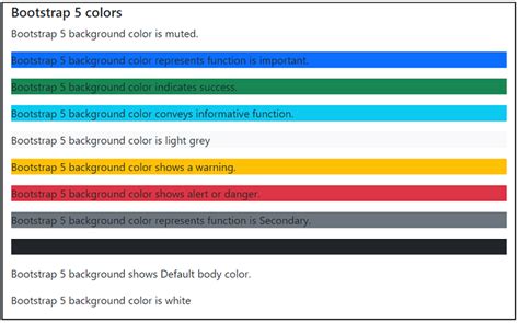 Bootstrap 5 Colors Javatpoint