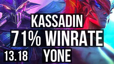 KASSADIN Vs YONE MID 71 Winrate 6 1 3 NA Master 13 18 YouTube