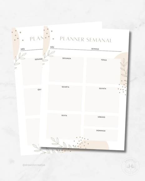 Planner Semanal Boho Minimalista Arquivo Digital Elo7