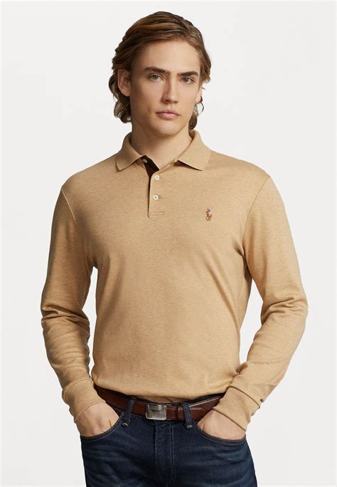 Polo Ralph Lauren Long Sleeve Poloshirts Classic Camel Heather