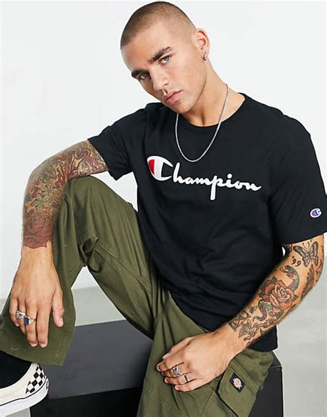 Champion large logo t-shirt in black | ASOS