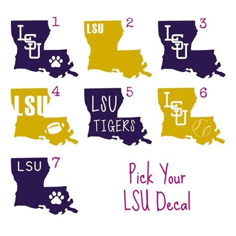 Lsu Decal Car Decal Tumbler Decal Yeti Decal Lsu